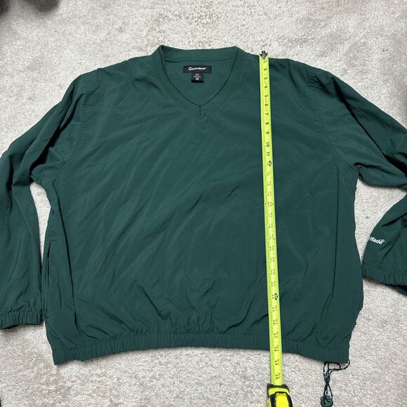VTG Taylor Made Mens XXL Green Golf Pullover Windbreaker Jacket VNeck - Picture 7 of 8
